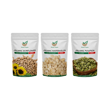 Mewar Impex Combo Pack Of Organic Sunflower Seed, Organic Watermelon Seed & Organic Pumpkin Seed (100gm Each)