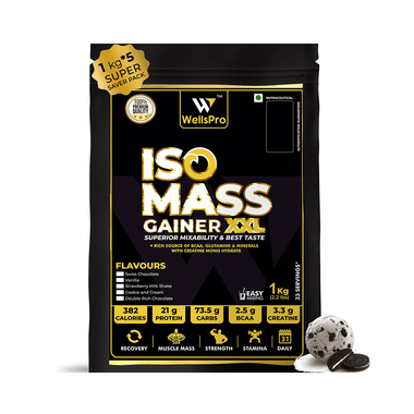 WellsPro Iso Mass Gainer XXL (1kg Each) Cookie And Cream