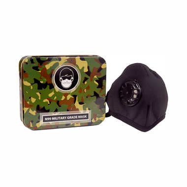 Advind Healthcare Black Military Grade N99 Face Mask For Kids With Single Breathing Valve