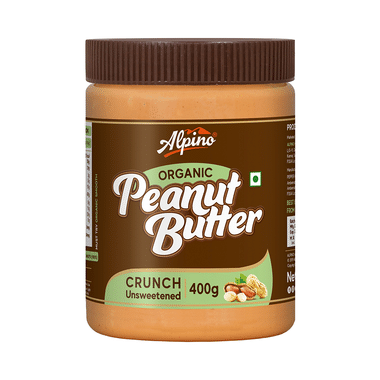 Alpino Organic Crunch Unsweetened Peanut Butter (400gm Each)