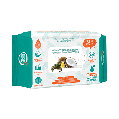 Buddsbuddy India's 1st Coconut Based Skincare Baby Wet Wipes (72 Each)