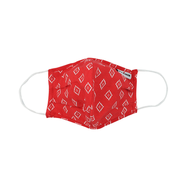 Hyzinik Anti-Viral Reusable Comfortable Face Mask Red And White Dome Shape Print With Pouch