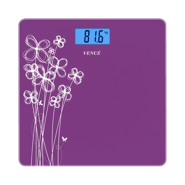 Venus Prime Lightweight ABS Digital/LCD Personal Health Body Weight Weighing Scale Purple Glass With Backlight