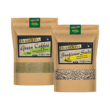 Herbolina Combo Pack of Green Coffee & Sunflower Seeds (250gm Each)
