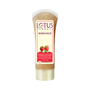Lotus Herbals Berryscrub Strawberry And Aloe Vera Exfoliating Face Wash