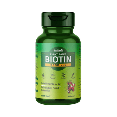 HealthVit Plant Based Biotin 5000mcg Capsule