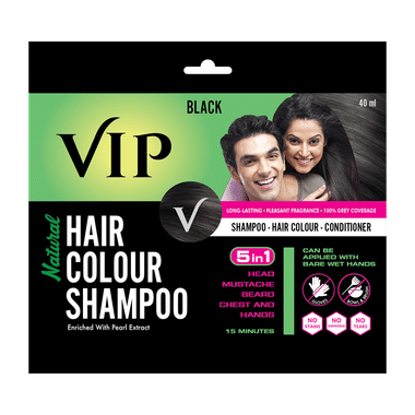 VIP Black Natural Hair Colour Shampoo | For Grey Coverage