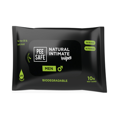 Pee Safe Natural Biodegradable Intimate Wipes For Men