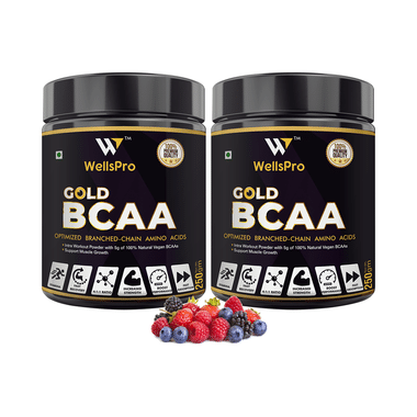 WellsPro Gold BCAA Powder (250gm Each) Mixed Berries