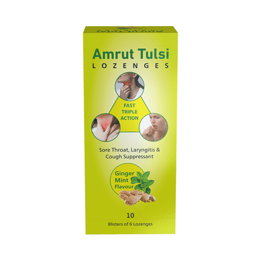 Amrut Tulsi Lozenges (6 Each) Ginger Mint