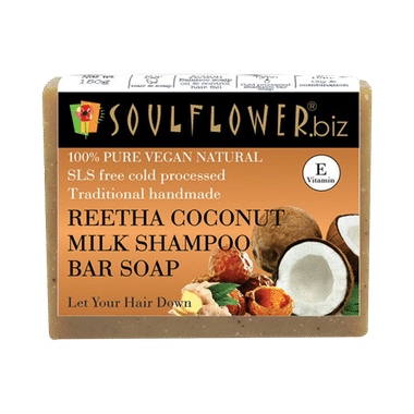 Soulflower Reetha Coconut Milk Shampoo Bar Soap