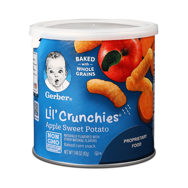 Gerber Lil' Crunchies Baked Corn Snacks Apple Sweet Potato