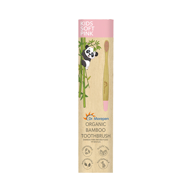 Dr. Morepen Organic Bamboo Toothbrush Kids Soft Pink