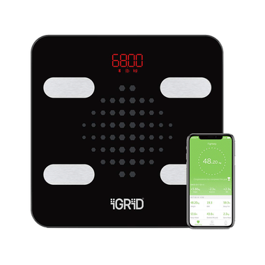 IGRiD IGBWS 864 Smart Digital Body Fat Weight Scale Black