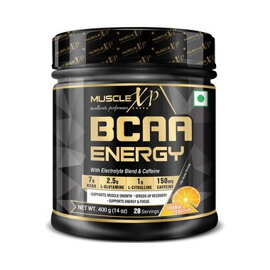 MuscleXP BCAA Energy With Electrolyte Blend & Caffeine Powder Orange