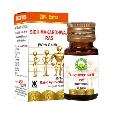 Basic Ayurveda Sidh Makardhwaj Ras With Gold Tablet