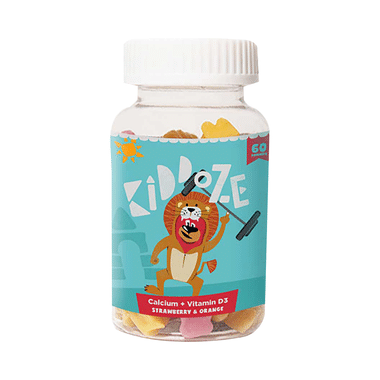 Kiddoze Calcium + Vitamin D3 Gummies Strawberry & Orange
