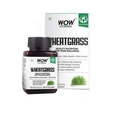 WOW Life Science Wheatgrass Vegetarian Capsules