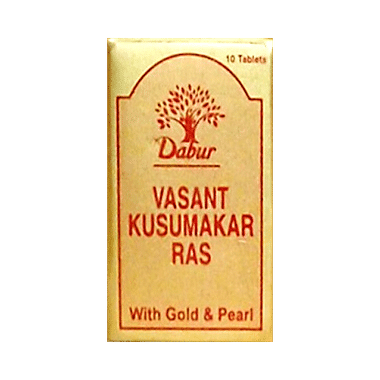 Dabur Vasant Kusumakar Ras With Gold & Pearl Tablet | For General Weakness, Heart Health, Immunity & Antioxidant Support