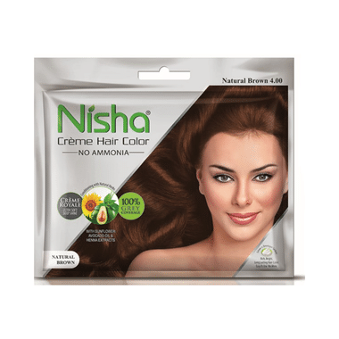 Nisha Creme Hair Color Natural Brown