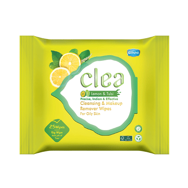 Ginni Clea Cleansing & Make-Up Remover Wipes Lemon & Tulsi