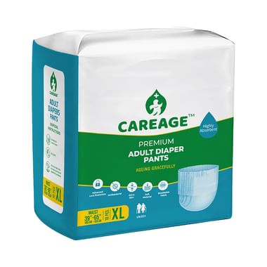 Careage Premium Adult Diaper Pants | Absorbent Core Elastic Waist Diaper | (10 Each) XL