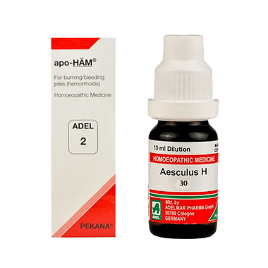 ADEL Piles Care Combo Pack Of ADEL 2 Apo-Ham Drop 20ml & Aesculus H Dilution 30 CH 10ml