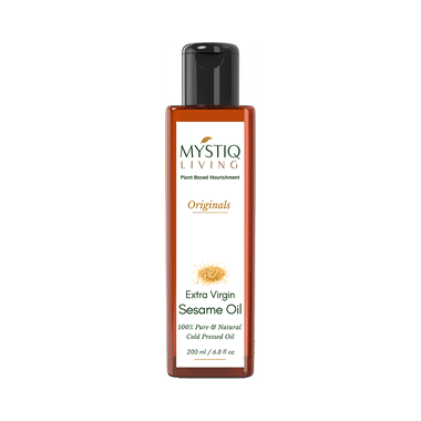 Mystiq Living Extra Virgin Sesame for Hair, Face and Skin | Cold Pressed, 100% Pure and Natural