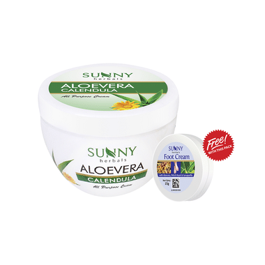 Sunny Herbals Aloevera Calendula Cream with 15gm Foot Cream Free