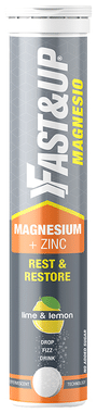 Fast&Up Magnesio with Magnesium & Zinc for Muscle Health | Flavour Lemon and Lime Effervescent Tablet