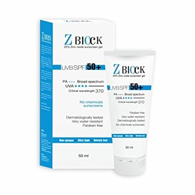 Z Block 25% Zinc Oxide Sunscreen Gel | SPF 50+ UVA/UVB Protection  | Water-Resistant & Paraben-Free