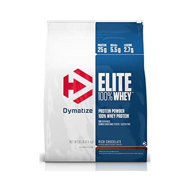 Dymatize Nutrition Elite 100% Whey Protein | With BCAAs & Leucine | For Muscle Recovery | Powder Rich Chocolate