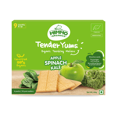 Mimmo Organics Tender Yums Organic Teething Wafers 9 Months & Up (18 Yum Wafers Each)