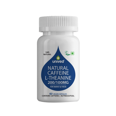 Unived Natural Caffeine L-Theanine 200/100mg Vegan Capsule