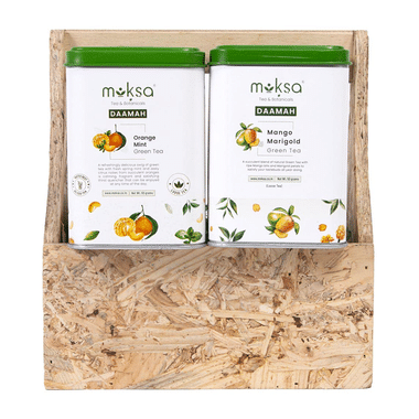 Moksa Combo Pack Of Daamah Orange Mint Green Tea & Daamah Mango Marigold Green Tea (50gm Each)