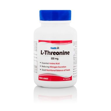 HealthVit L-Threonine 500mg Essential Amino Acid Capsule