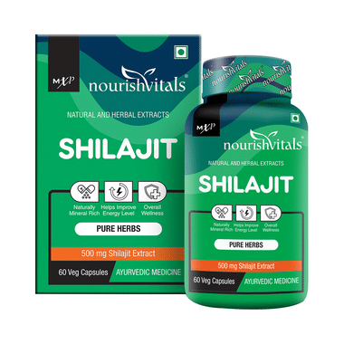 NourishVitals Shilajit 500mg Veg Capsule (60 Each)