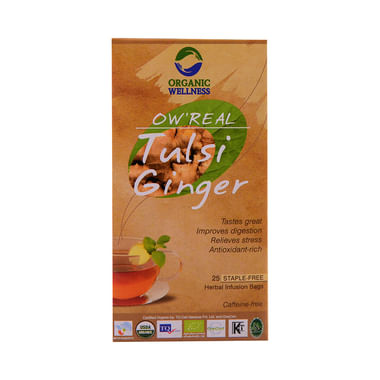 Organic Wellness OW' Real Tulsi Herbal Infusion Bags Ginger