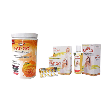 Jolly Combo Pack Of Fat-Go Slimming Powder,Capsules & Massage Oil