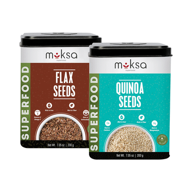 Moksa Combo Pack Of Flax Seed & Quinoa Seeds (200gm Each)