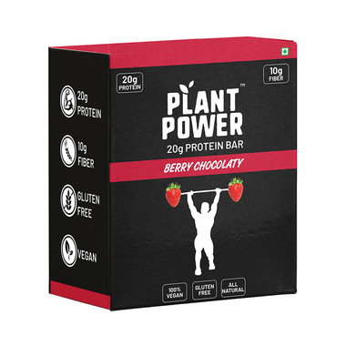 Plant Power Berry Chocolaty 20gm Protein Bar (72gm Each)