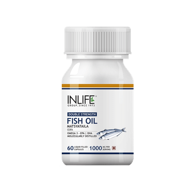 Inlife Fish Oil ( Matysyataila) Omega-3 1000mg | With EPA & DHA For Heart Health | Capsule