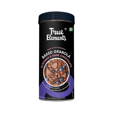 True Elements Baked Granola With Protein & Antioxidants For Weight Management | No Added Sugar | Flavour Almond And Dark Chocolate