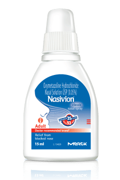 Nasivion Classic Adult 0.05% Nasal Spray | Fast Relief From Blocked Nose