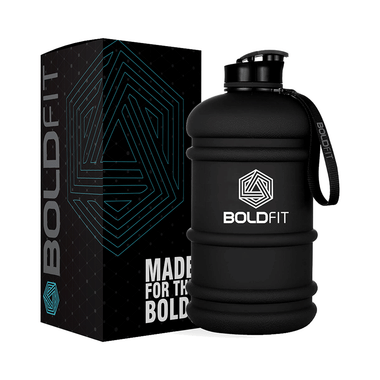 Boldfit Gym Gallon Water Jug Bottle Gloss Black