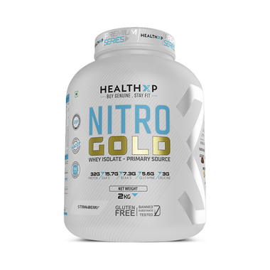 HealthXP Nitro Gold Whey Isolate Powder Strawberry