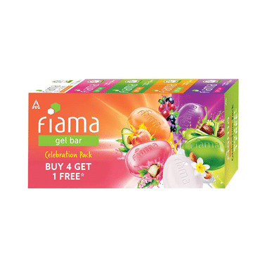 Fiama Gel Bar Celebration Pack | Buy 4 Get 1 Free (125gm Each)