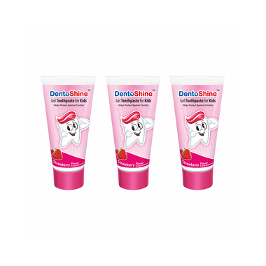 DentoShine Gel Toothpaste For Kids (80gm Each) Strawberry