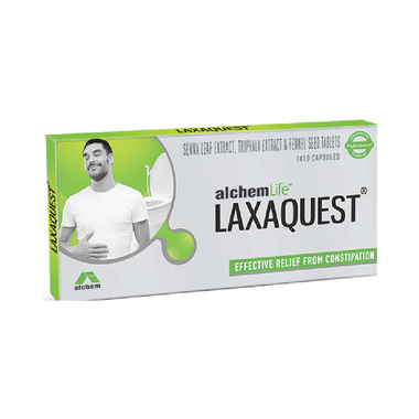 LaxaQuest Senna Leaf, Triphla, Fennal Seed Tablets for Constipation Relief