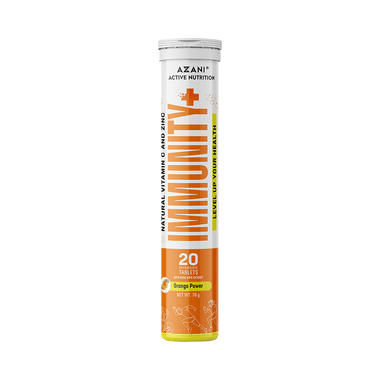 Azani Active Nutrition Natural Vitamin C And Zinc Immunity+ Effervescent Tablet (20 Each) Orange